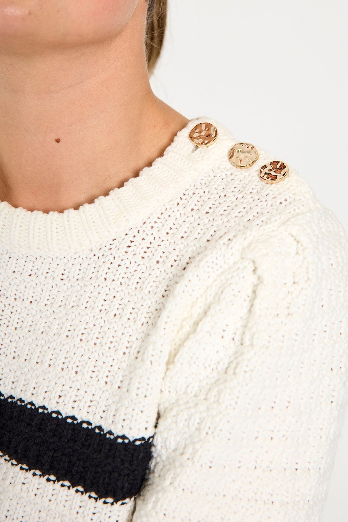 Freequent FQCOTLA-PULLOVER | Star Off-white w. Black