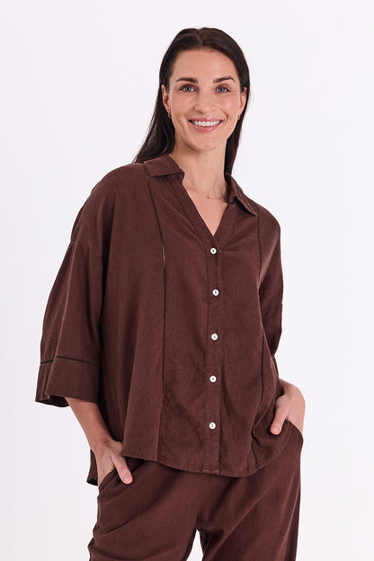 Freequent FQLALUNA-SHIRT - COFFEE BEAN