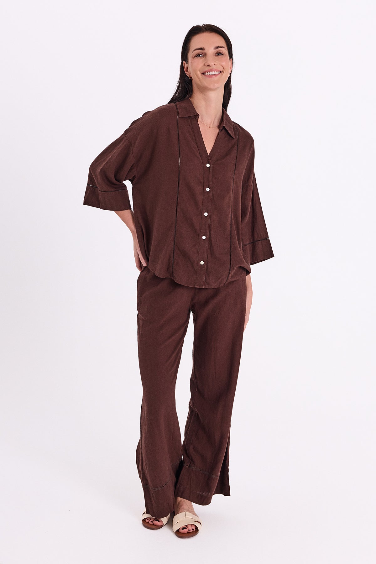 Freequent FQLALUNA-SHIRT - COFFEE BEAN