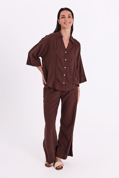 Freequent FQLALUNA-SHIRT - COFFEE BEAN