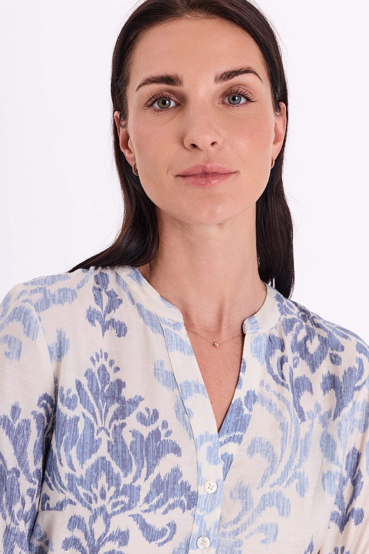 FQESVESPA-BLOUSE - CHAMBRAY BLUE W STAR OFF-WHITE