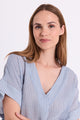 FQESOLIVA-BLOUSE - CHAMBRAY BLUE W STAR OFF-WHITE