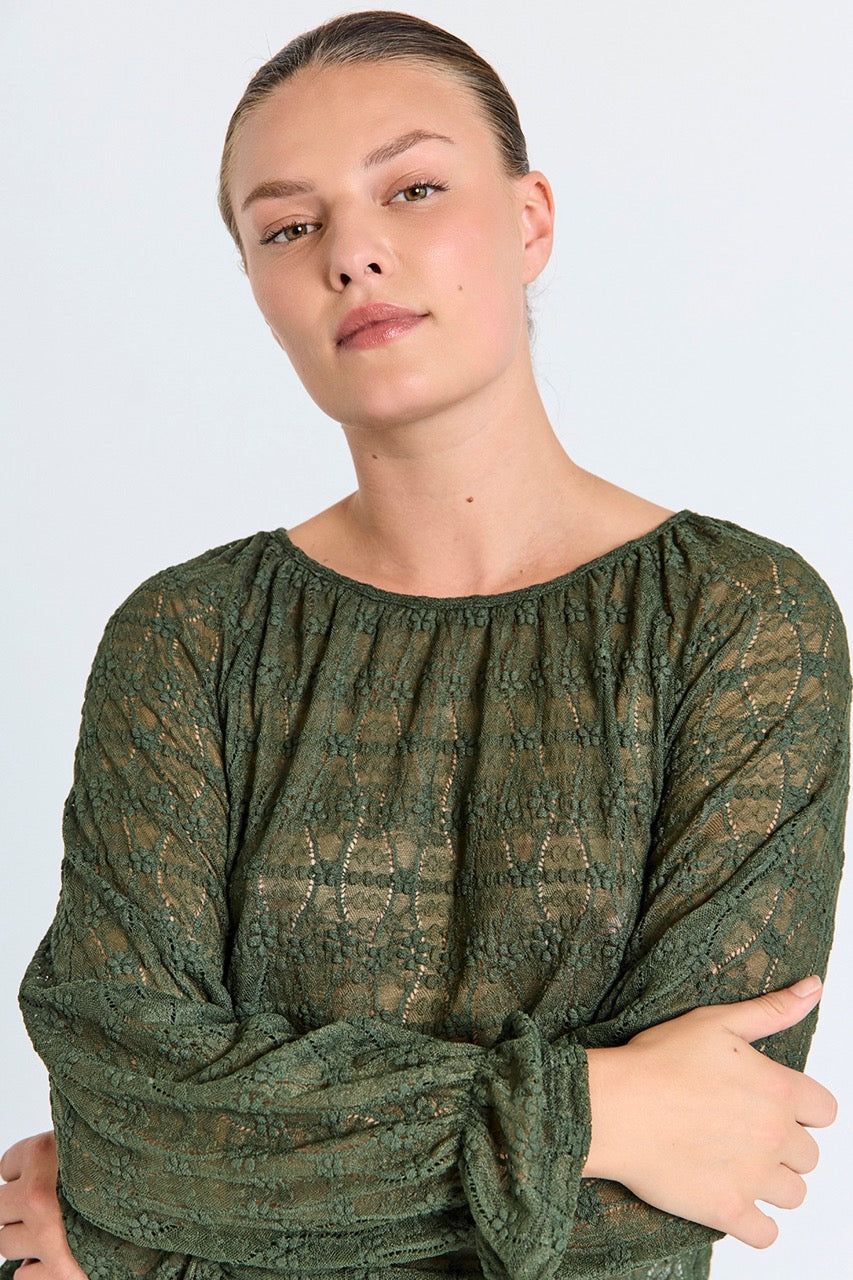 grøn bluse Freequent FQIBENA-BLOUSE Kombu Green