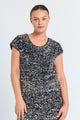 festtop med palietter. Freequent FQLUNE-BLOUSE Black w. Silver