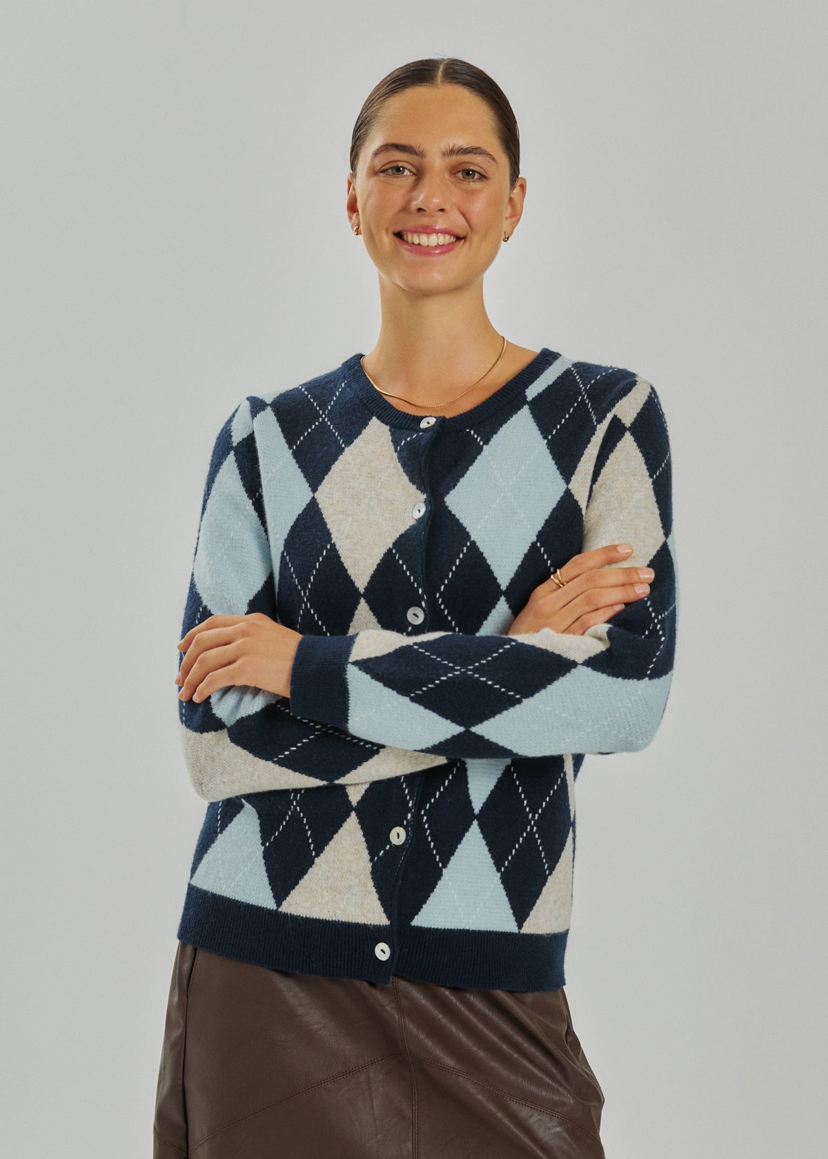 Freequent - FQSIBYLL-CARDIGAN - Navy Blazer w.Chambray bl. mel.