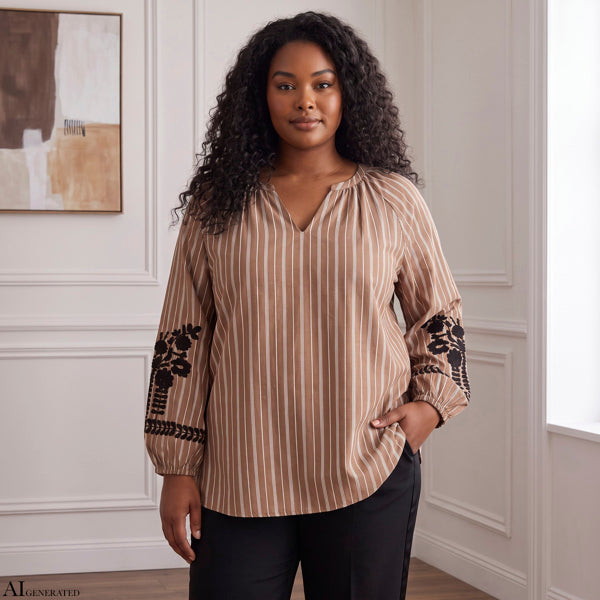 Cassiopeia – Filine bluse Brown combi