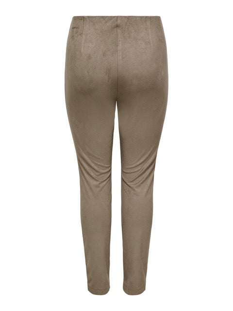 bagpå brune leggings i imiteret ruskind fra only carmakoma