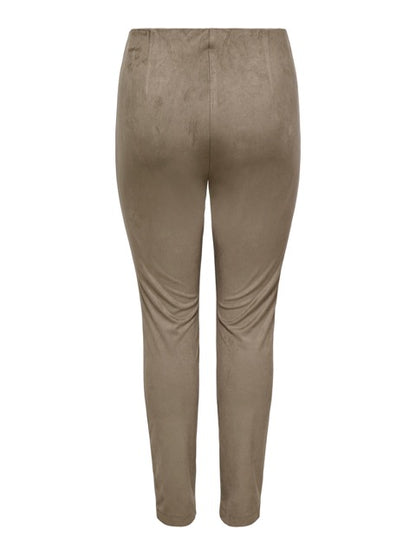 bagpå brune leggings i imiteret ruskind fra only carmakoma