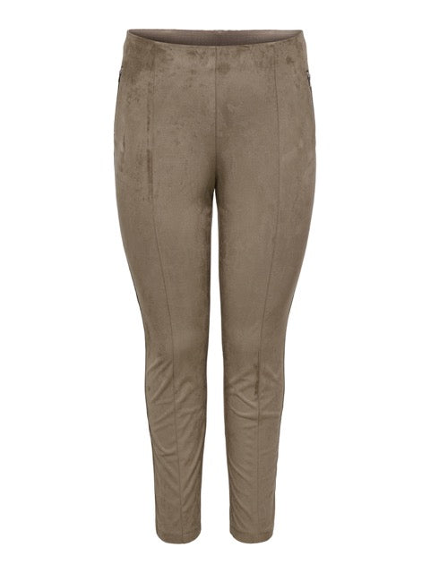 brune leggings i imiteret ruskind fra only carmakoma