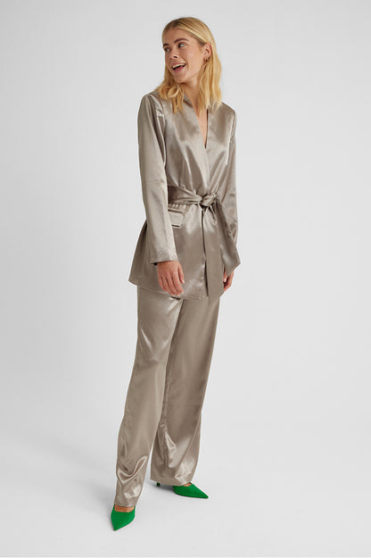 Freequent Desert Taupe Metallic INDOOR JACKETS | FQSATIN-BLAZER