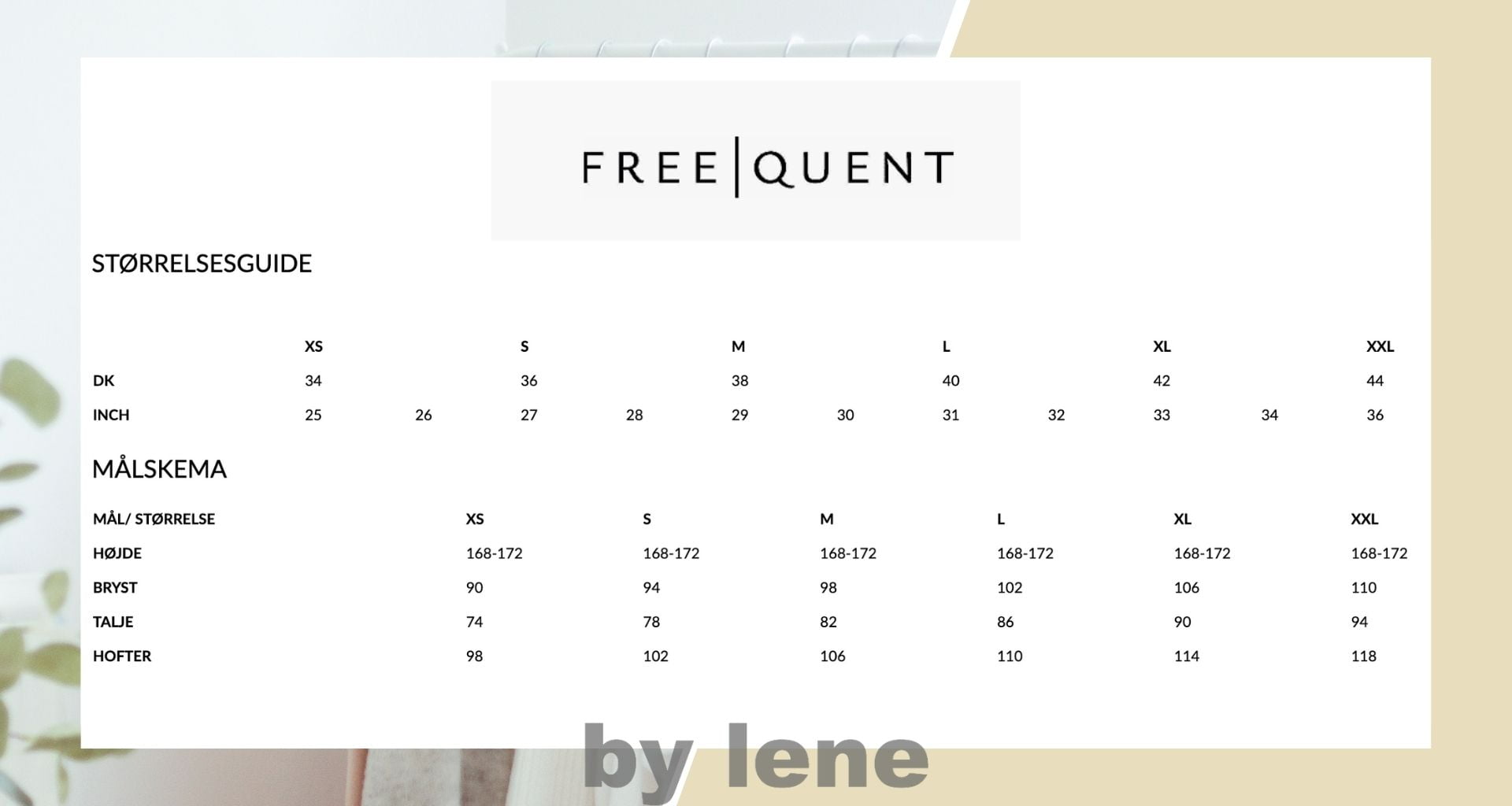 sizeguide Freequent