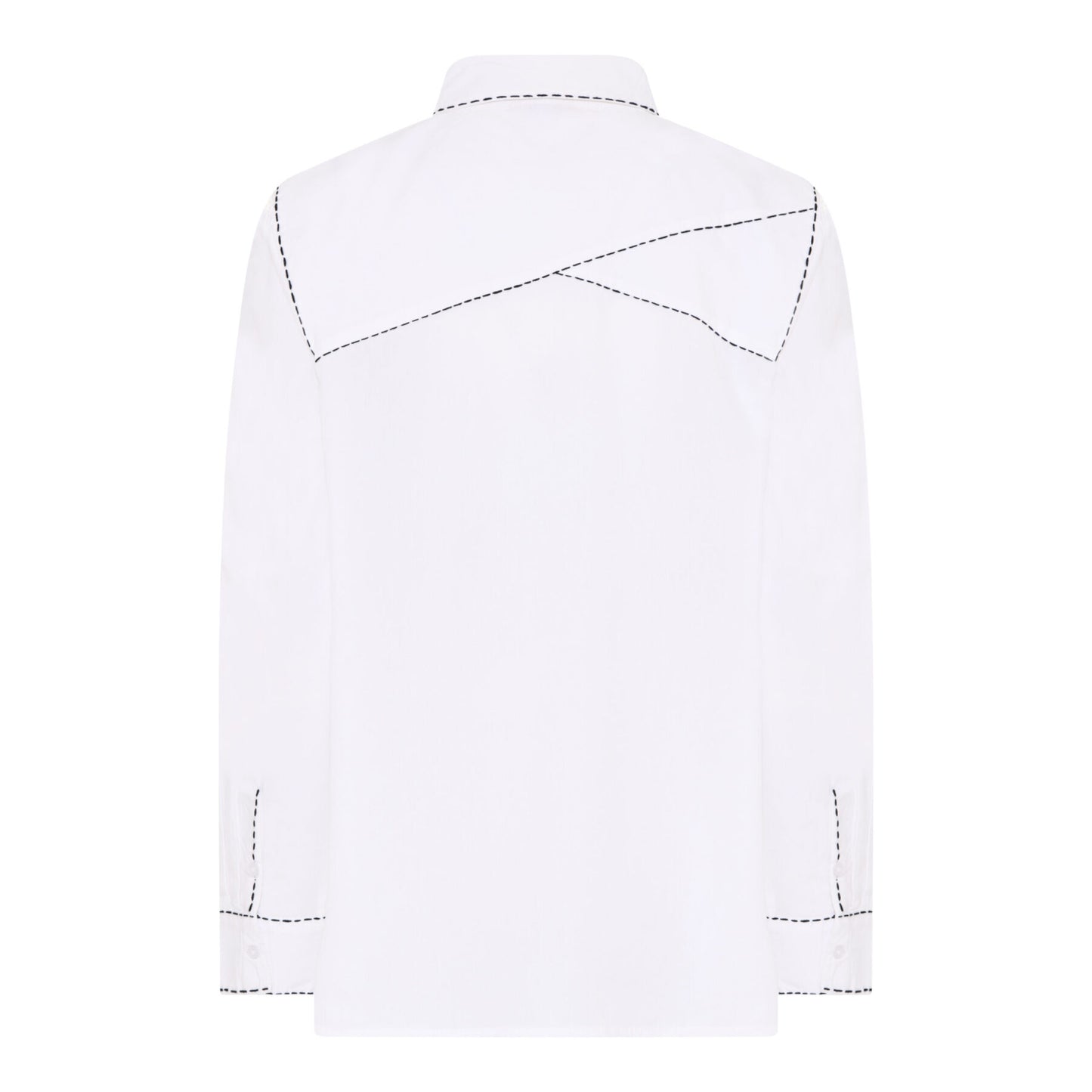 Humble hvid skjorte med sorte syninger HELENAHBS SHIRT White combi