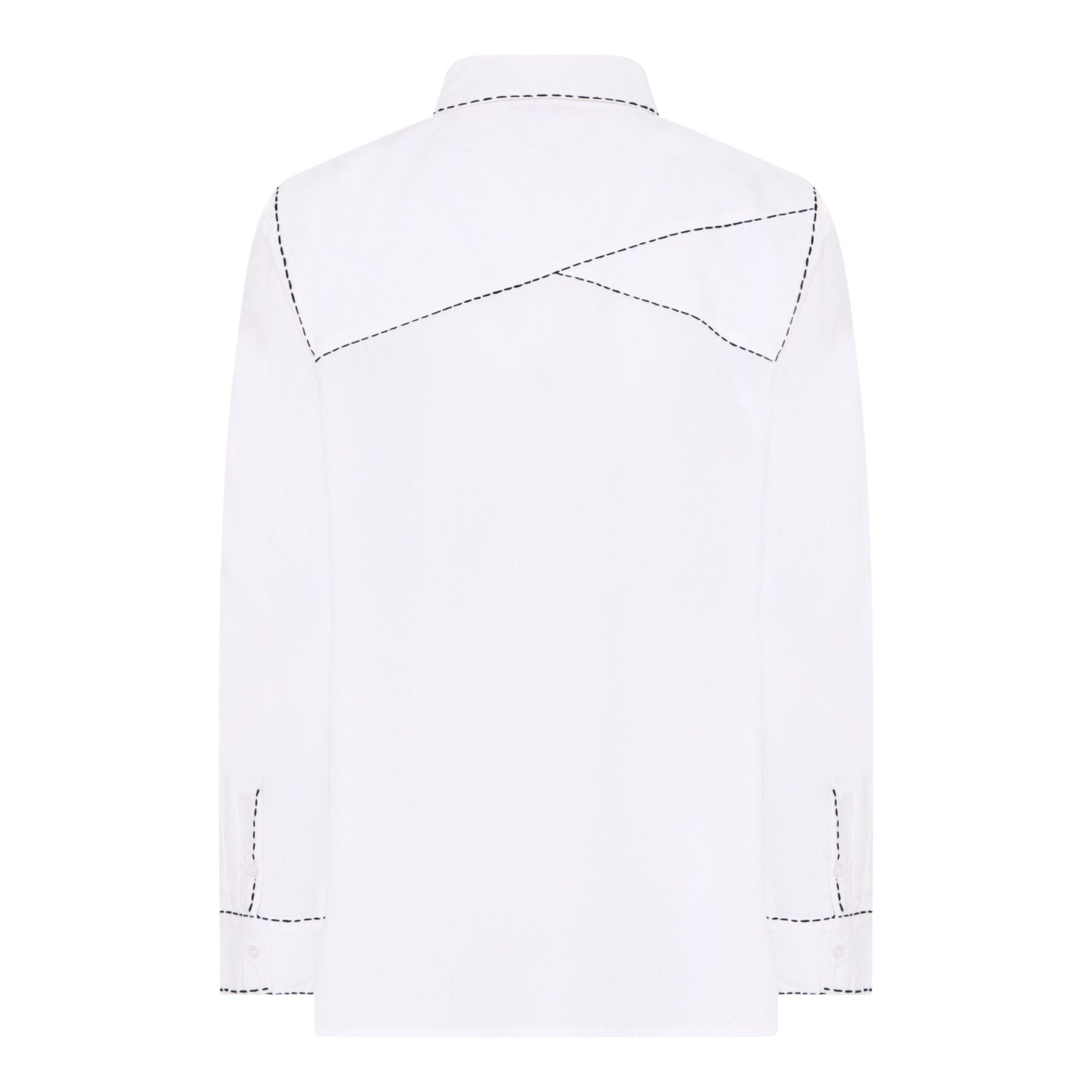 Humble hvid skjorte med sorte syninger HELENAHBS SHIRT White combi