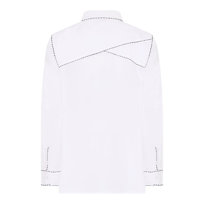 Humble hvid skjorte med sorte syninger HELENAHBS SHIRT White combi