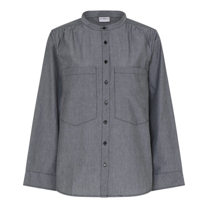 Humble skjorte knappelukning brystlommer HEMAHBS SHIRT shadow combi