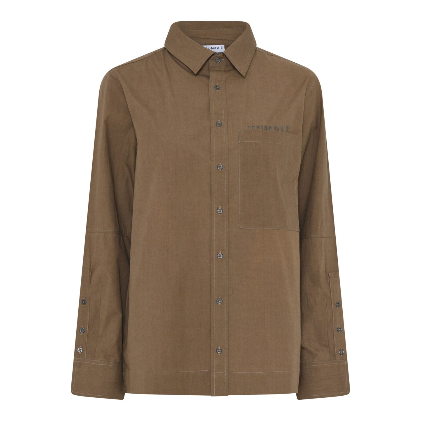 Humble brun skjorte med diskrete knapper brystlomme og fine syninger HOLDENHBS SHIRT Cub