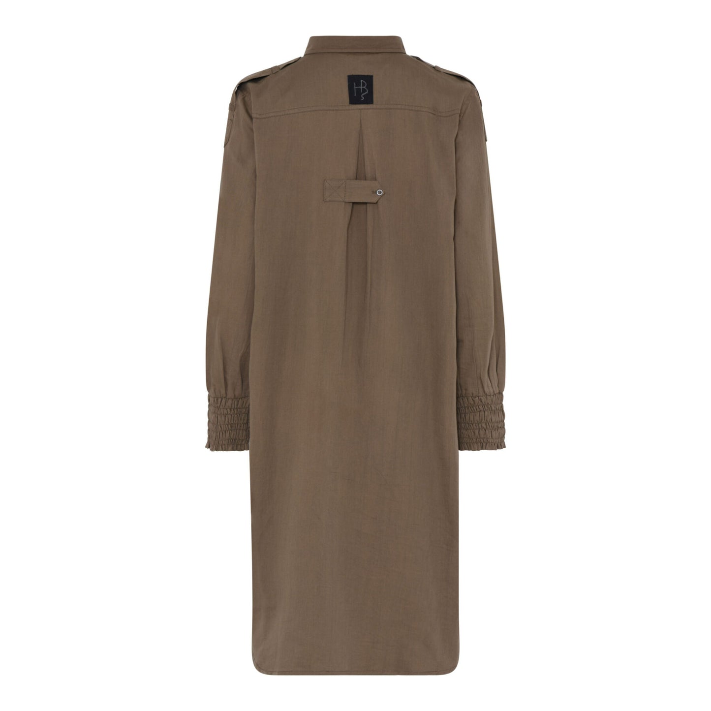 Humble brun skjortekjole knappedetalje og logo på ryggen HONEYHBS DRESS Cub