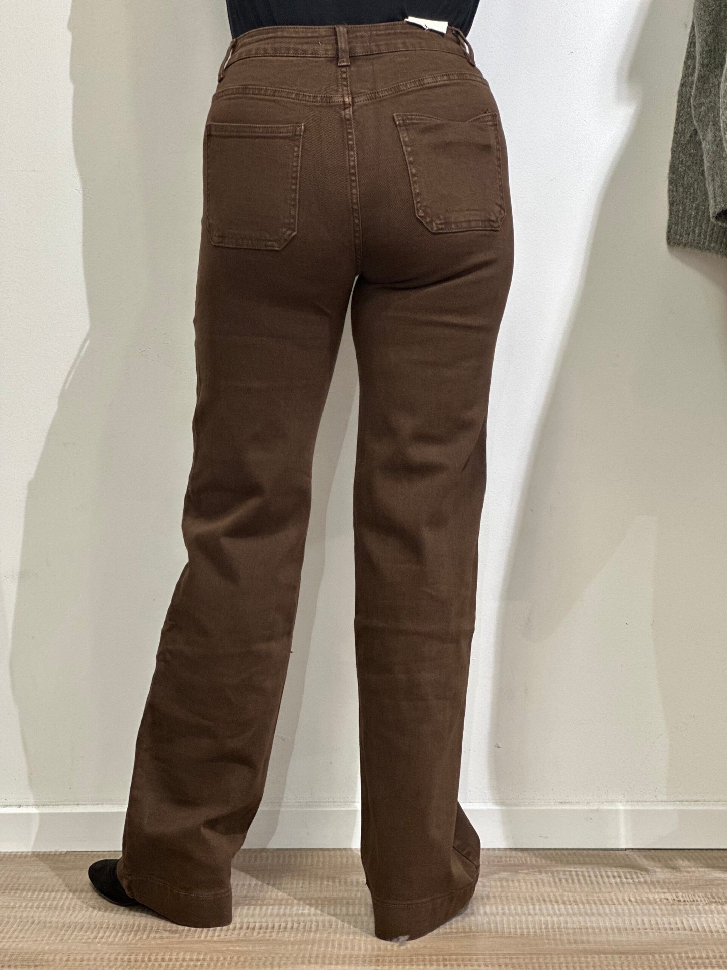 MIND by lene brune jeans med knapper | Str. 38 - 48