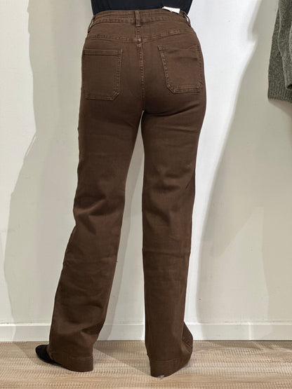 MIND by lene brune jeans med knapper | Str. 38 - 48