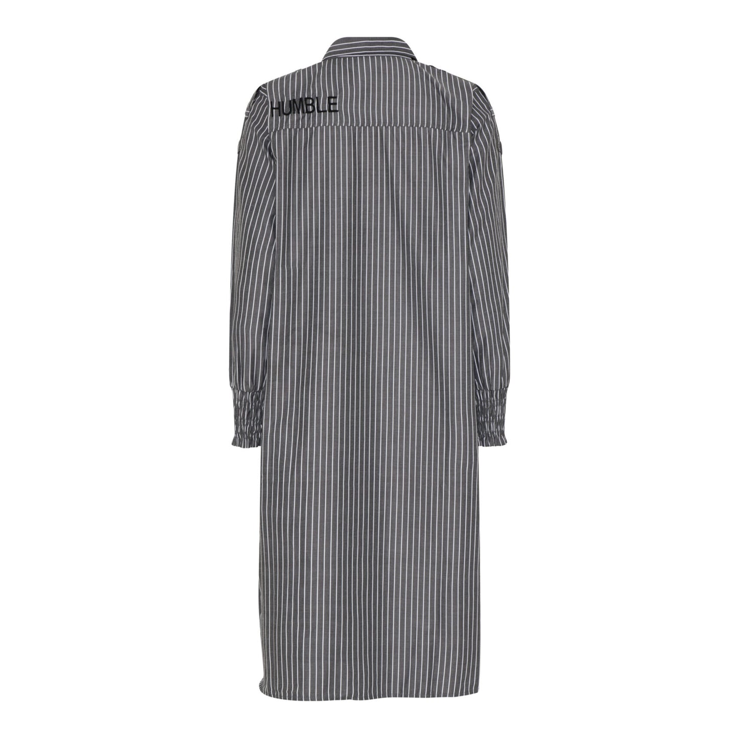 Humble IngridHbs dress Black combi langærmet stribet kjole med unikke detaljer og HUMBLE logo på ryggen