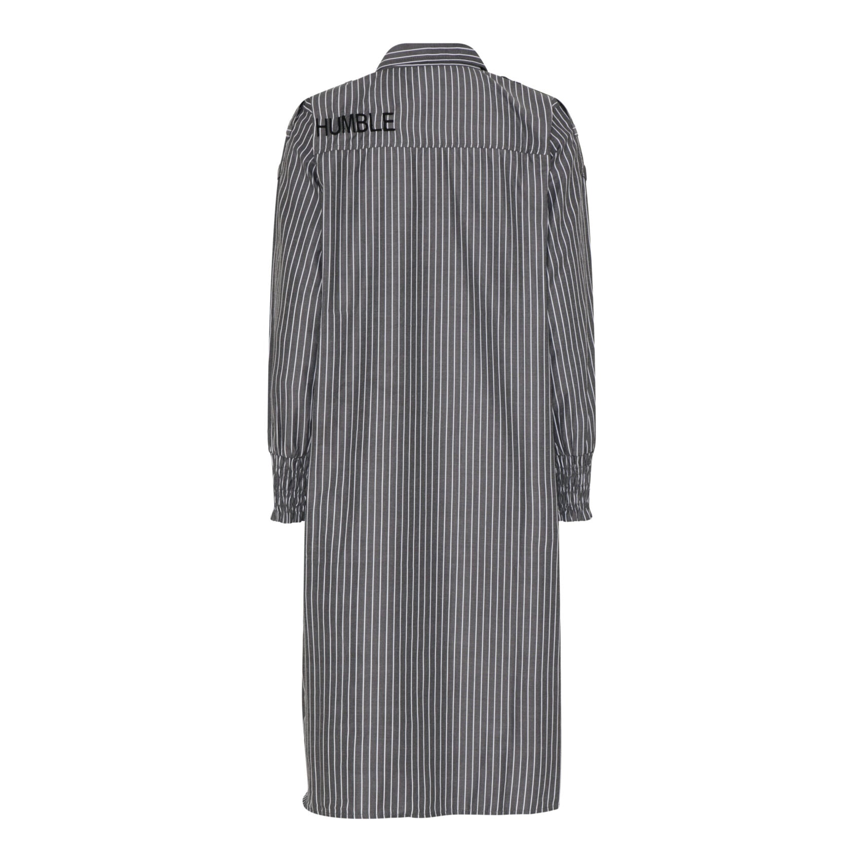 Humble IngridHbs dress Black combi langærmet stribet kjole med unikke detaljer og HUMBLE logo på ryggen