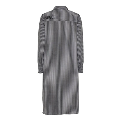 Humble IngridHbs dress Black combi langærmet stribet kjole med unikke detaljer og HUMBLE logo på ryggen