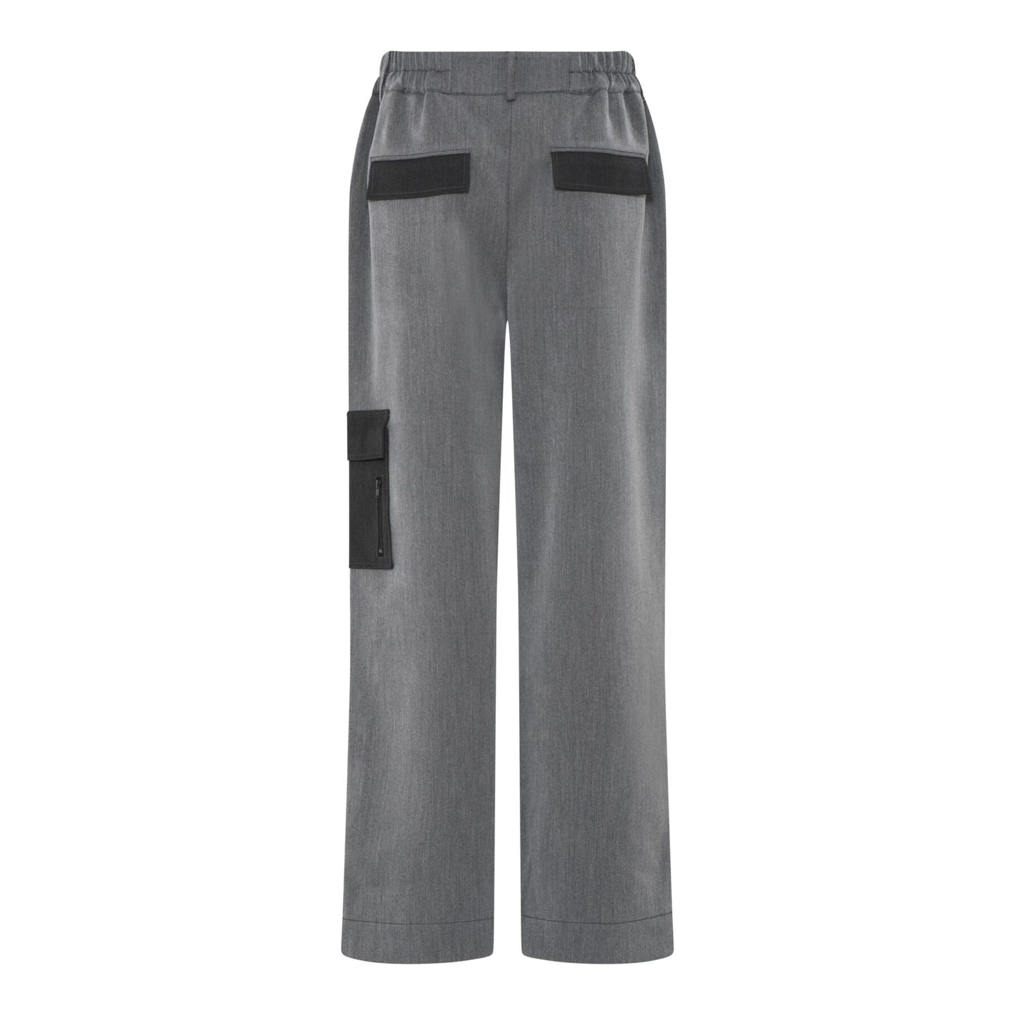 Humble IreenHbs pants Shadow combi grå bukser med sorte lommer