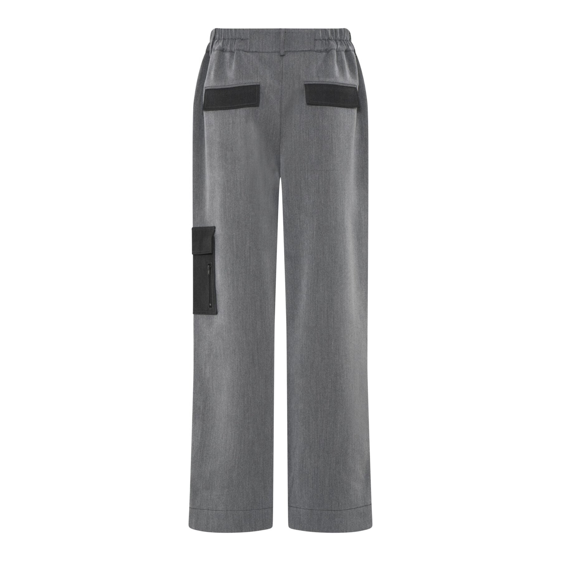 Humble IreenHbs pants Shadow combi grå bukser med sorte lommer