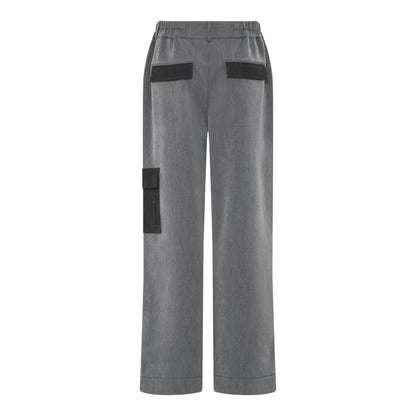 Humble IreenHbs pants Shadow combi grå bukser med sorte lommer