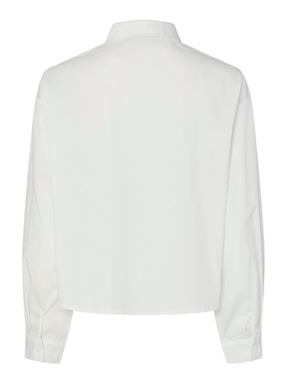 kort hvid skjorte t-shirt PIECES PCSILENE LS SHIRT WVN Cloud Dancer