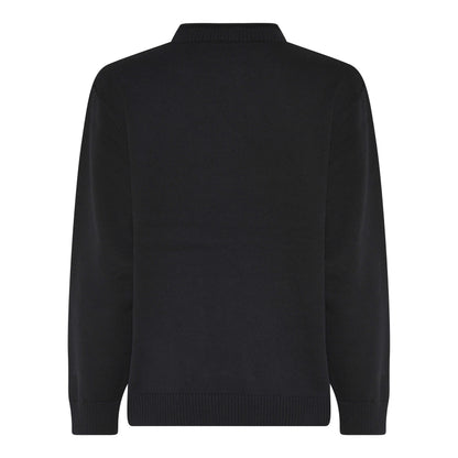 ryggen af sort strik med ribkanter. Humble JazzHBS pullover Black