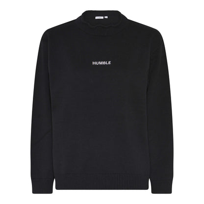 sort strik med hvidt logo foran. Humble JazzHBS pullover Black