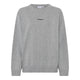grå strik med lille sort broderes HUMBLE logo foran. Humble JazzHbs pullover Light grey melange