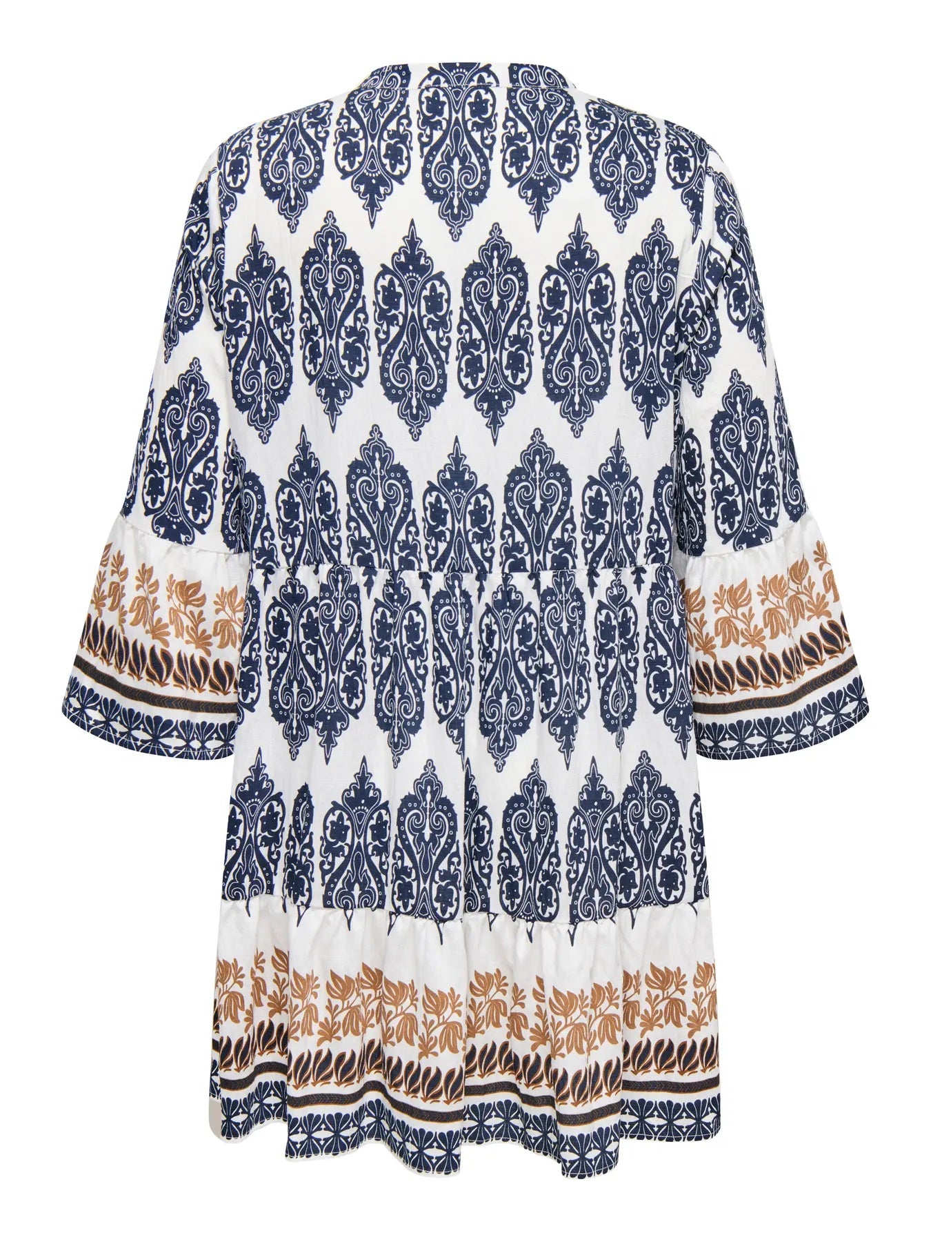 CARHAVANA 3/4 TUNIC DRESS AOP - Cloud Dancer ETHNIC