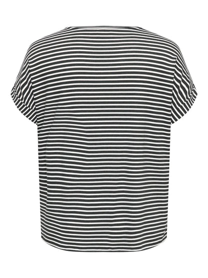 ONLY Carmakoma CARMOSTER STRIPE S/S O-NECK TOP JRS NOOS | Night Sky CLOUD DANCER