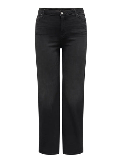 ONLY Carmakoma CARWILLY HW WIDE JEANS | Black Denim