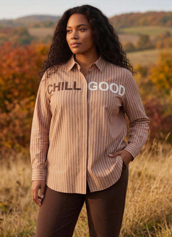 KARINA SHIRT BROWN COMBI