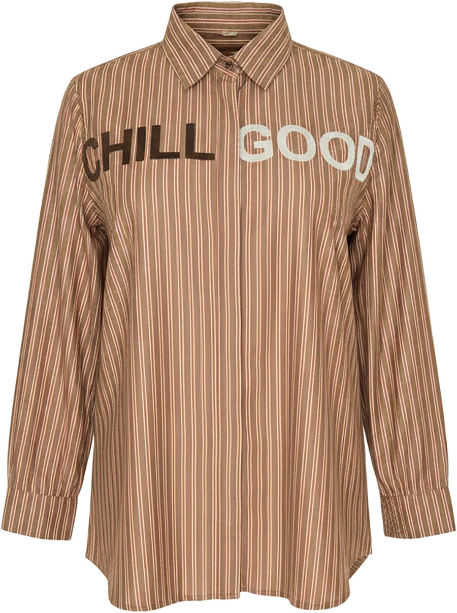 KARINA SHIRT BROWN COMBI