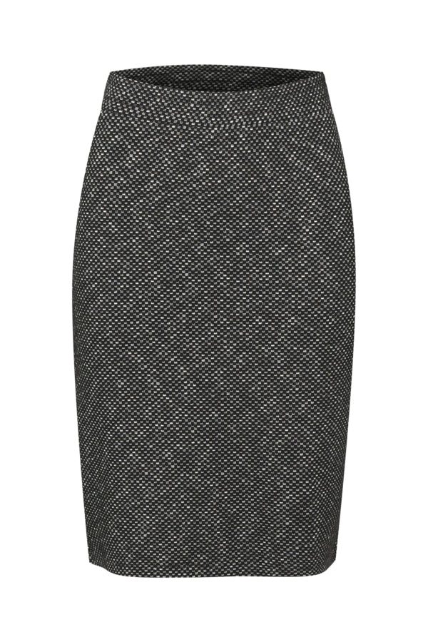 Sort glitrende kort nederdel Kaffe KAtippie Skirt Black/Chalk mini check