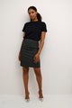 Sort glitrende kort nederdel Kaffe KAtippie Skirt Black/Chalk mini check