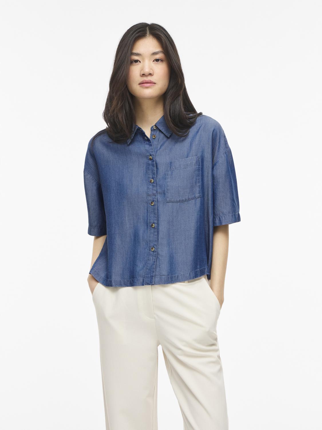 Vila - Vitevira - Shirt - Medium Blue Denim