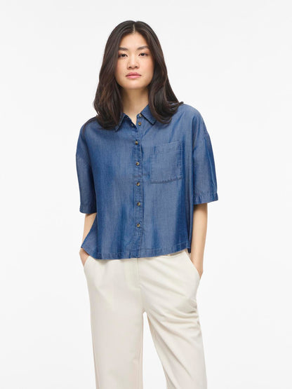 Vila - Vitevira - Shirt - Medium Blue Denim
