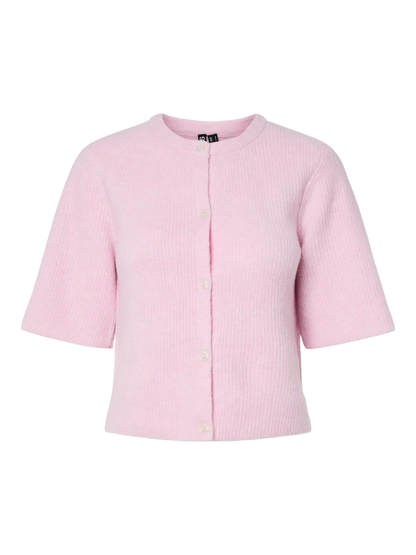 PIECES PCSILLY SS O-NECK KNIT CARDIGAN | Roseate Spoonbill Mel