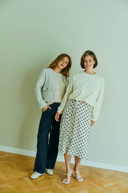 FQALMA-SKIRT - Moonbeam mit Navy Blazer