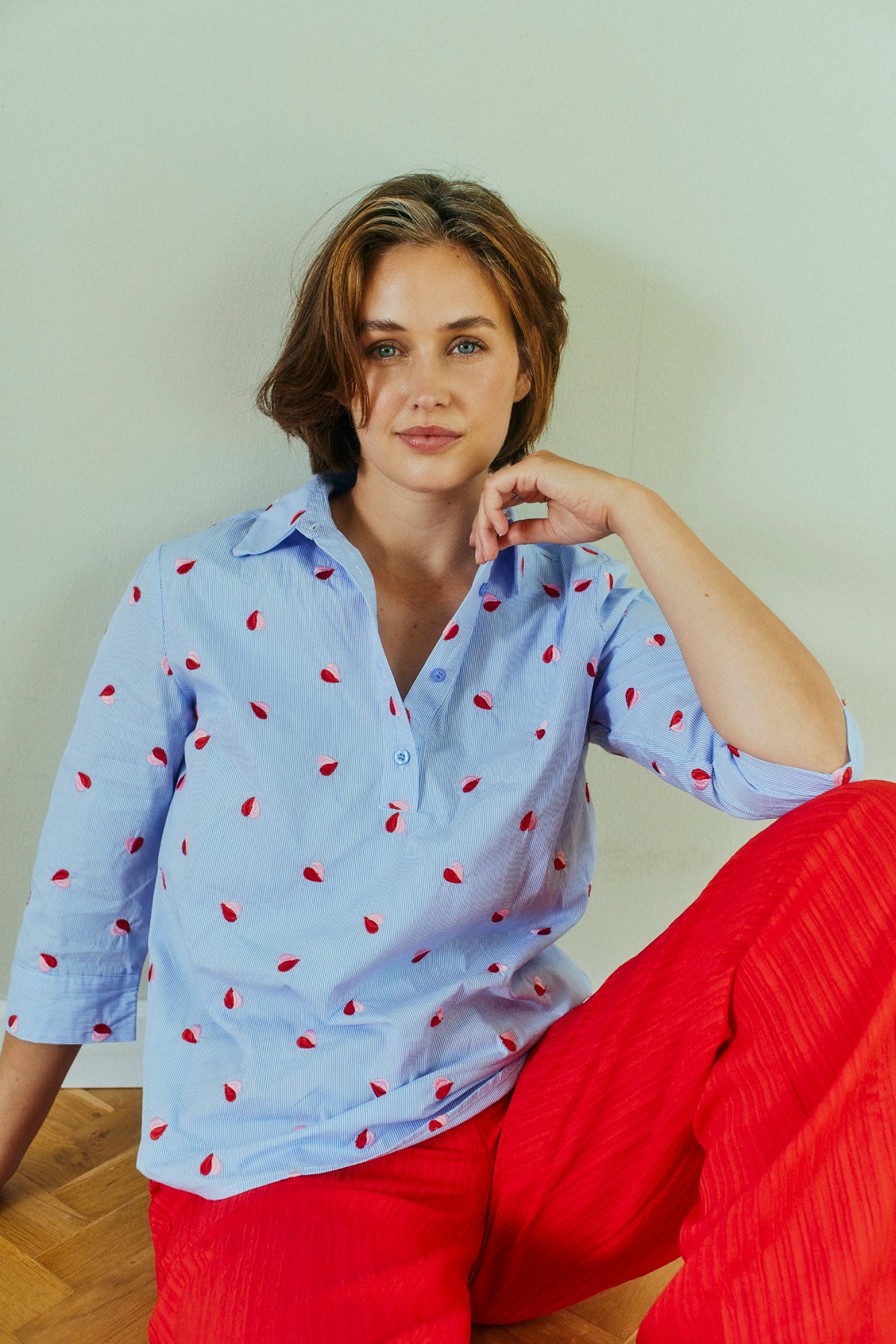 FQROSAN-SHIRT - BLUE BELL W. SWEET LILAC