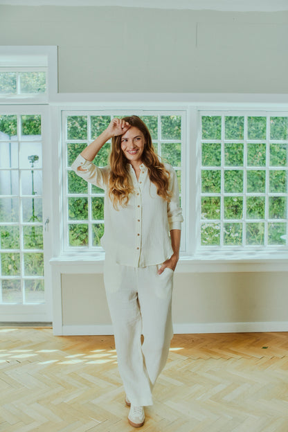 Freequent - FQESMINGO-PANTS - Star Off-white