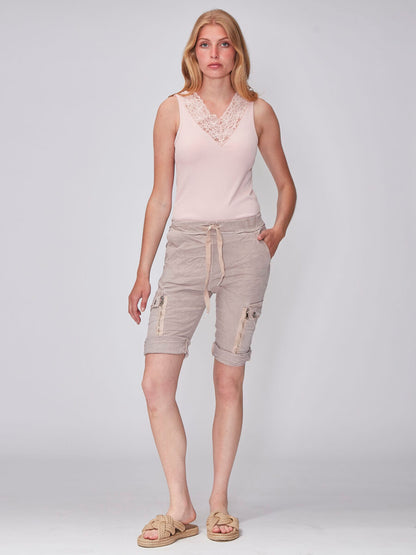 Nü Luna Top rose lyserød blondedetaljer foran