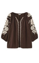 LUXZUZ ONE TWO Allette Blouse - Dark Brown