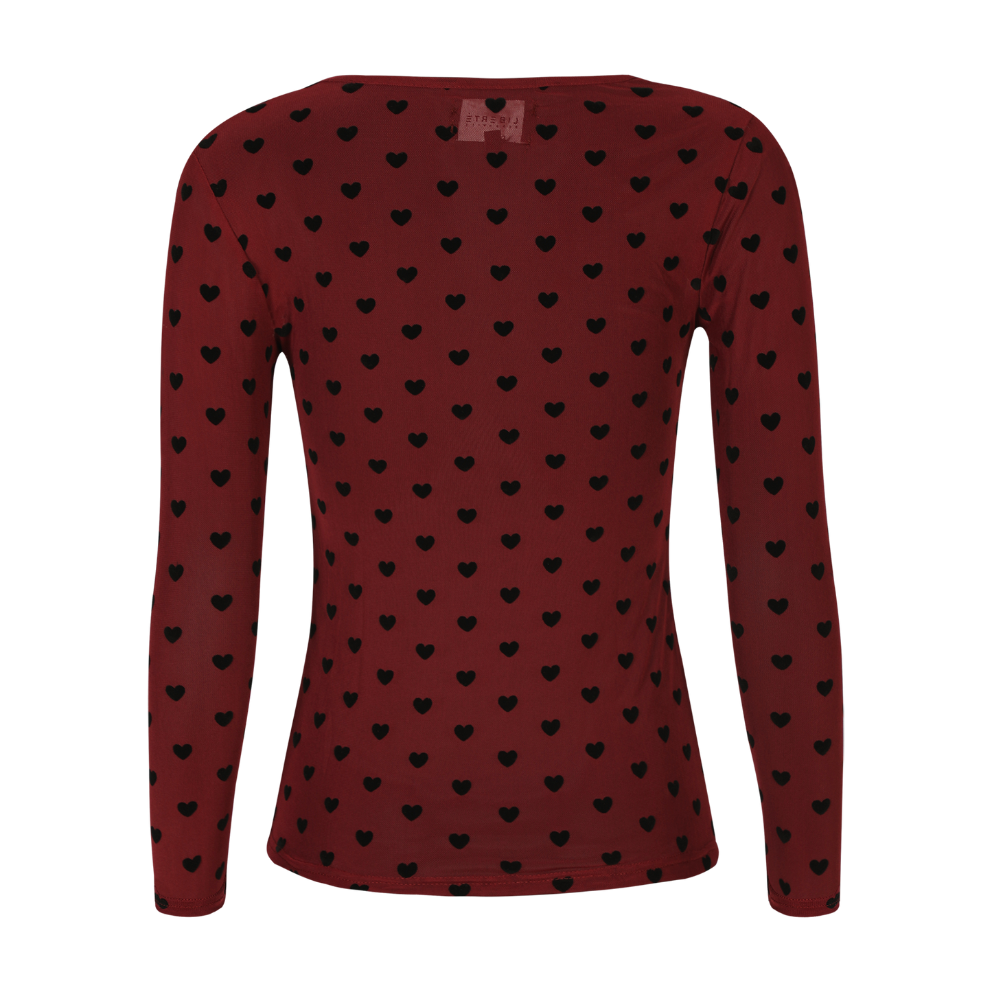 Liberté Mesh T-shirt | Bordeaux Black Flock Heart