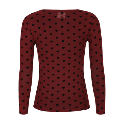 Liberté Mesh T-shirt | Bordeaux Black Flock Heart